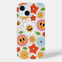 Fleurs de dessin rétro Whimsical Happy Fun