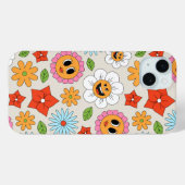 Coques Case-Mate iPhone Fleurs de dessin rétro Whimsical Happy Fun (Verso (horizontal))