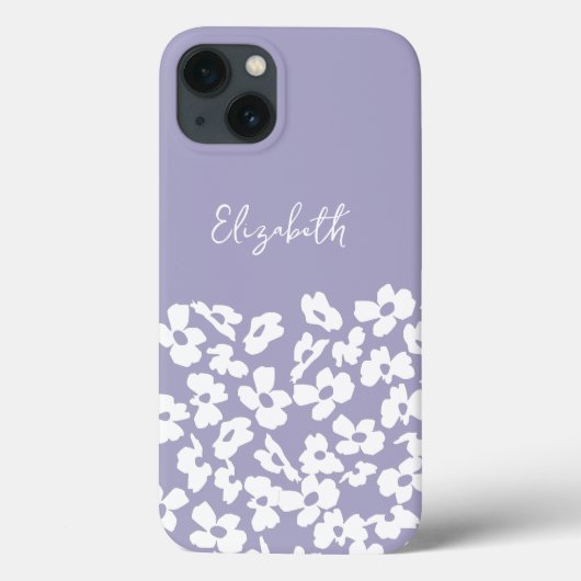 Coques Case-Mate iPhone Fleurs de Dogwood Retro Blanc Nom personnalisé (Verso)