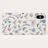 Coques Case-Mate iPhone Fleurs de doodle aquarelle de printemps (Dos (Horizontal))