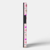 Coques Case-Mate iPhone Fleurs De Doodle Rose Avec Coeurs (Verso / Droite)