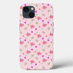 Case-Mate iPhone Case Fleurs De Doodle Rose Avec Coeurs