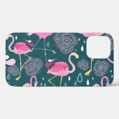 Coques Case-Mate iPhone Fleurs de Flamants roses : Graphisme foncé sans co (Verso (horizontal))