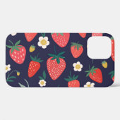 Coques Case-Mate iPhone Fleurs de fraises et fruits : Motif décoratif (Verso (horizontal))