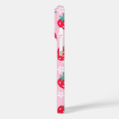 Coques Case-Mate iPhone Fleurs de fraises rouges roses Motif Monogramme (Verso / Gauche)