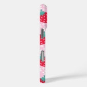 Coques Case-Mate iPhone Fleurs de fraises rouges roses Motif Monogramme (Verso / Droite)