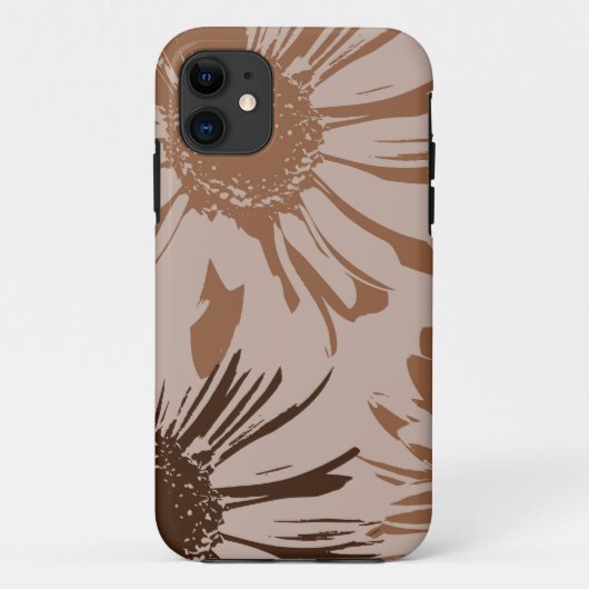Coques Case-Mate iPhone Fleurs de Gerbera Brown Terre (Dos)