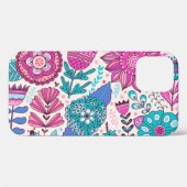Coques Case-Mate iPhone Fleurs de gribouillis botaniques, texture transpar (Verso (horizontal))