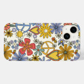 Coques Case-Mate iPhone Fleurs de Hippie Groovy Rétro Cœurs (Verso (horizontal))