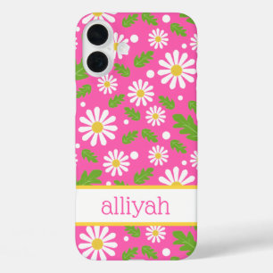 Coques iPhone 16 Plus Fleurs de Hippie Rétro Motif Marguerite