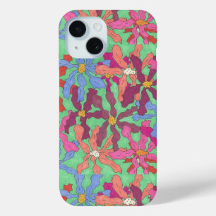 Coque Pour iPhone 15 Fleurs de Jardin Animées
