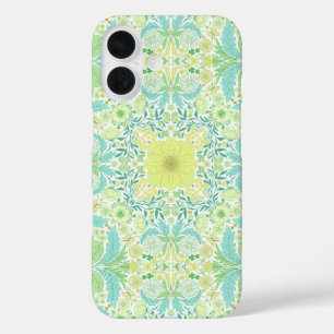 Coques iPhone 16 Fleurs de jardin rétro en vert et jaune