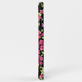 Coques Case-Mate iPhone Fleurs de Jardin rose sur Arrière - plan noir (Dos/Droite)