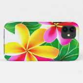 Coques Case-Mate iPhone Fleurs de la Plumeria tropicale (Dos (Horizontal))
