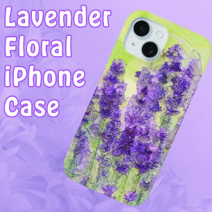 Coque Pour iPhone 15 Fleurs de lavande Aquarelle violette Florale