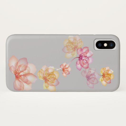 Coques Case-Mate iPhone fleurs de lotus en gris (Dos (Horizontal))