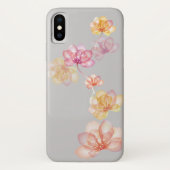 Coques Case-Mate iPhone fleurs de lotus en gris (Dos)