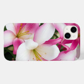 Coques Case-Mate iPhone fleurs de lys blanc et rose (Verso (horizontal))