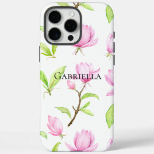 Coques iPhone 16 Pro Max Fleurs de Magnolia Rose