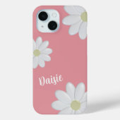 Coques Case-Mate iPhone Fleurs de marguerite blanche mignonne Saumon rose (Verso)