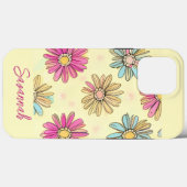 Coques Case-Mate iPhone Fleurs de marguerite jaune pastel (Verso (horizontal))