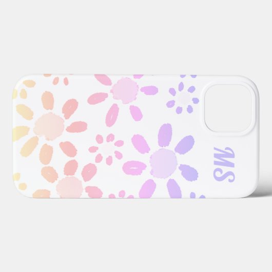Coques Case-Mate iPhone Fleurs de marguerite rose (Verso (horizontal))