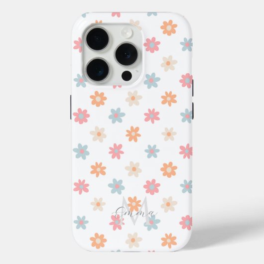Coques Case-Mate iPhone Fleurs de marguerite super Retro Boho Floral (Verso)