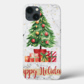 Coques Case-Mate iPhone Fleurs de Noël en marbre 1 Motif (Verso)