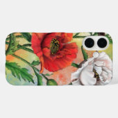 Coques Case-Mate iPhone Fleurs de pavot blanc rouge (Verso (horizontal))