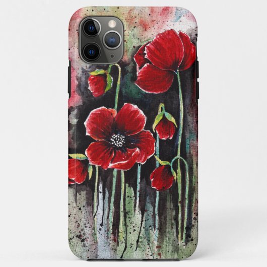 Coques Case-Mate iPhone Fleurs De Pavot En Aquarelle (Dos)