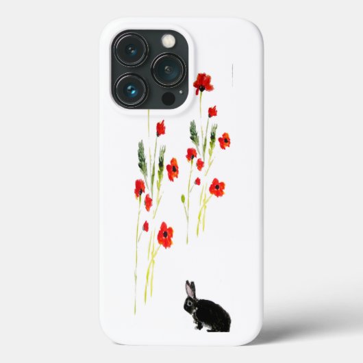 Coques Case-Mate iPhone Fleurs de pavot lapin Art lapin (Verso)