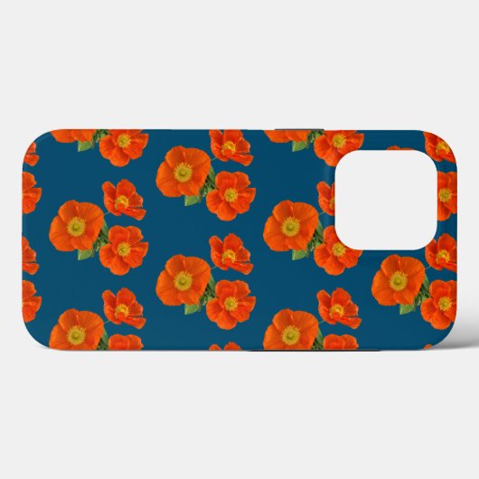 Coques Case-Mate iPhone Fleurs de pavot orange (Verso (horizontal))