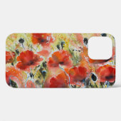 Coques Case-Mate iPhone Fleurs de pavot rouge, aquarelle douce. (Verso (horizontal))