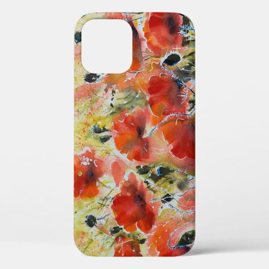 Coques Case-Mate iPhone Fleurs de pavot rouge, aquarelle douce. (Verso)