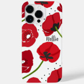 Coques Case-Mate iPhone Fleurs de pavot rouge modernes (Verso)