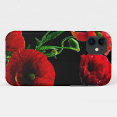 Coques Case-Mate iPhone Fleurs de pavot rouge printemps jardin d'été noir (Dos (Horizontal))