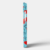 Coques Case-Mate iPhone Fleurs de pavot rouge sur un arrière - plan bleu (Verso / Gauche)