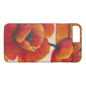 Coques Case-Mate iPhone Fleurs de pavot sur Tan et Arrière - plan orange (Dos (Horizontal))