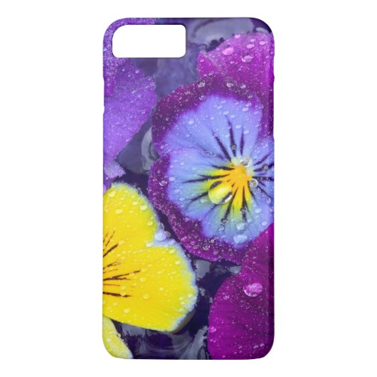 Coques Case-Mate iPhone Fleurs de pensée flottant dans un bain d'oiseau av (Dos)