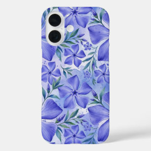 Coques iPhone 16 Fleurs de Pervenche Bleu Violet Vinca