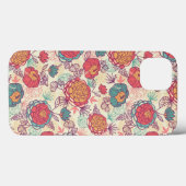 Coques Case-Mate iPhone Fleurs de pivoine et motif feuille (Verso (horizontal))