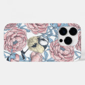 Coques Case-Mate iPhone Fleurs de pivoines et oiseaux (Verso (horizontal))