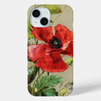 FLEURS DE POIVRE ROUGE vintage EN GRIS