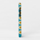 Coques Case-Mate iPhone Fleurs de Pop Retro Motif Turquoise Personnalisé (Dos/Gauche)