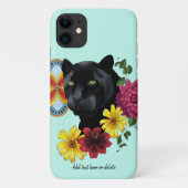 Coques Case-Mate iPhone Fleurs de Portrait Jaguar Noir (Dos)