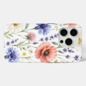 Coques Case-Mate iPhone Fleurs de Prairie de Fleur Sauvage à l'Aquarelle (Verso (horizontal))