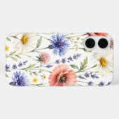 Coques Case-Mate iPhone Fleurs de prairie sauvage aquarelle (Verso (horizontal))