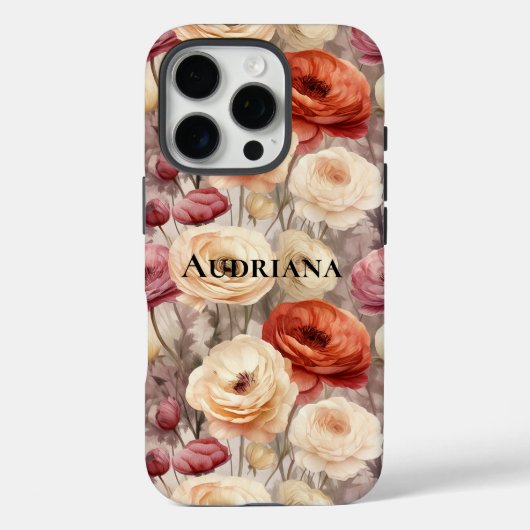 Coques Case-Mate iPhone Fleurs de printemps à la crème bourguignonne (Verso)