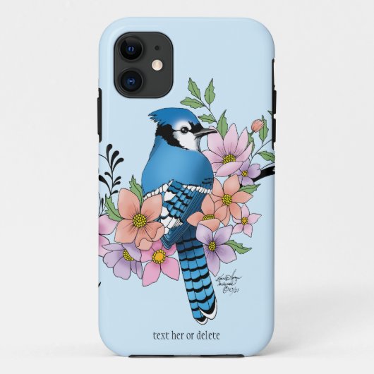 Coques Case-Mate iPhone Fleurs de printemps bleu Jay (Dos)