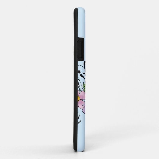 Coques Case-Mate iPhone Fleurs de printemps bleu Jay (Dos/Droite)